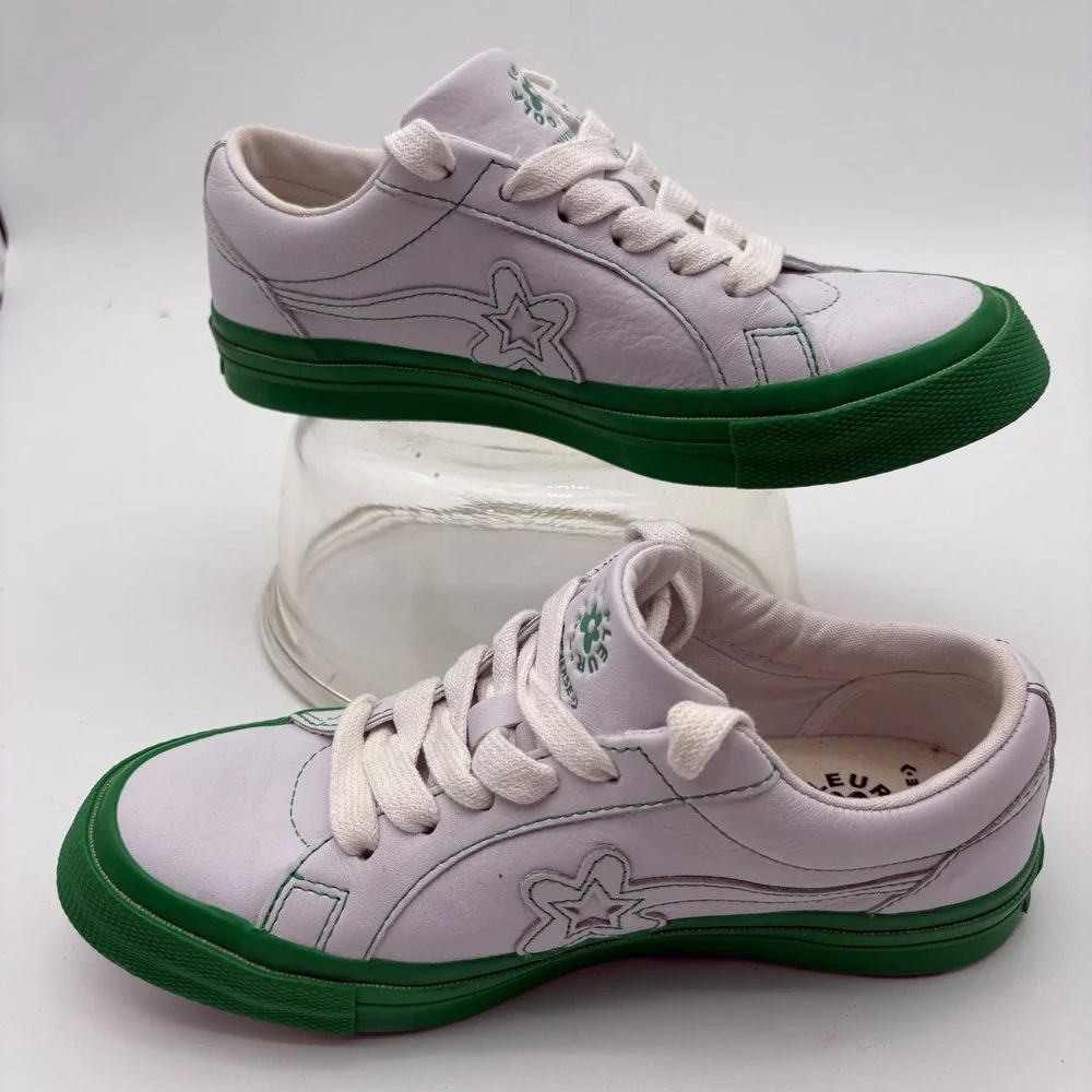 Converse Golf Le Fleur One Star White Kelly Green Leather Sneakers 164025C W 6